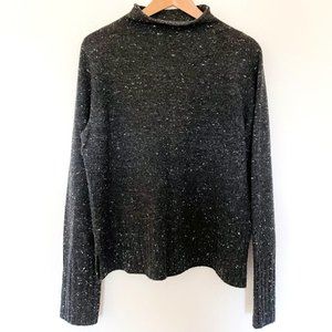 Madewell Mock-Turtleneck Sweater - black tweed